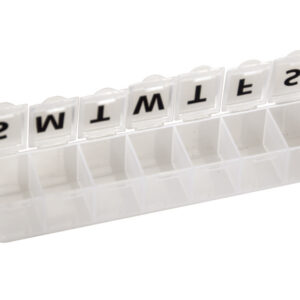 WEEKLY PILL BOX - white - blister - English